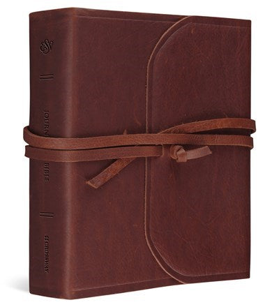 ESV Journaling Bible-Brown Natural Leather With Flap & Strap