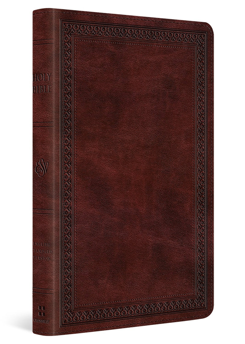 ESV Thinline Bible-Mahogany  Border Design TruTone