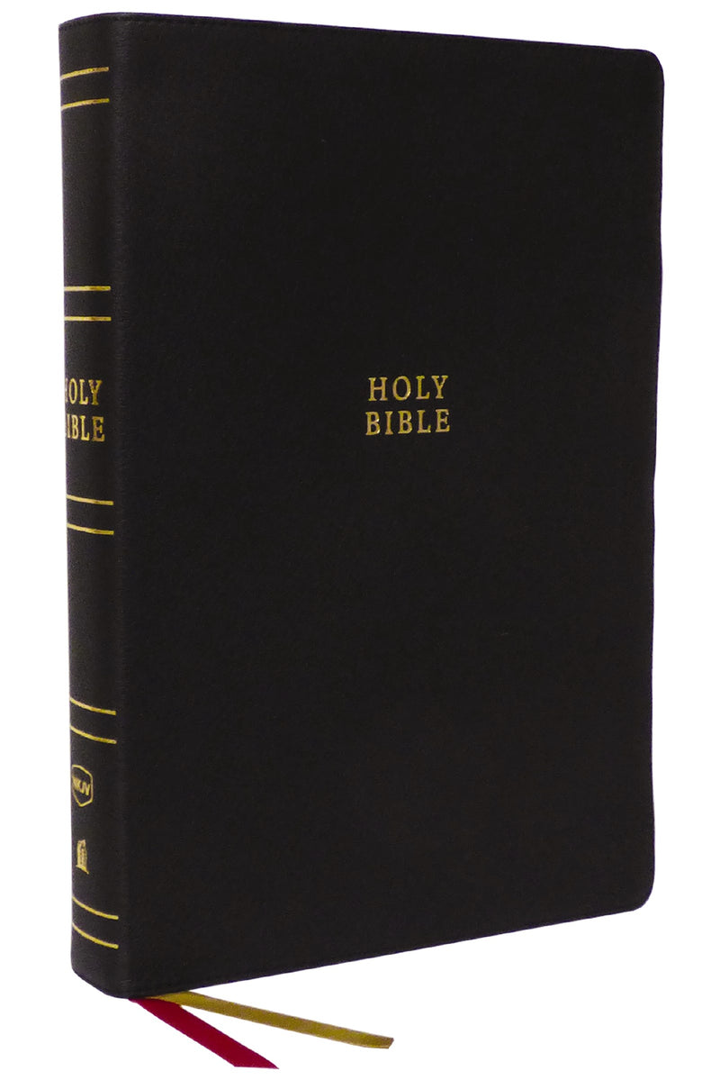 NKJV Super Giant Print Reference Bible (Comfort Print)-Black Genuine Leather