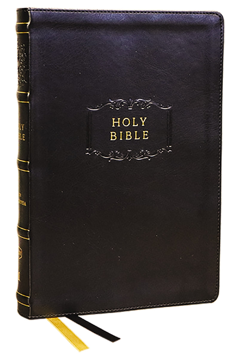 KJV Center-Column Reference Bible With Apocrypha (Comfort Print)-Black Leathersoft