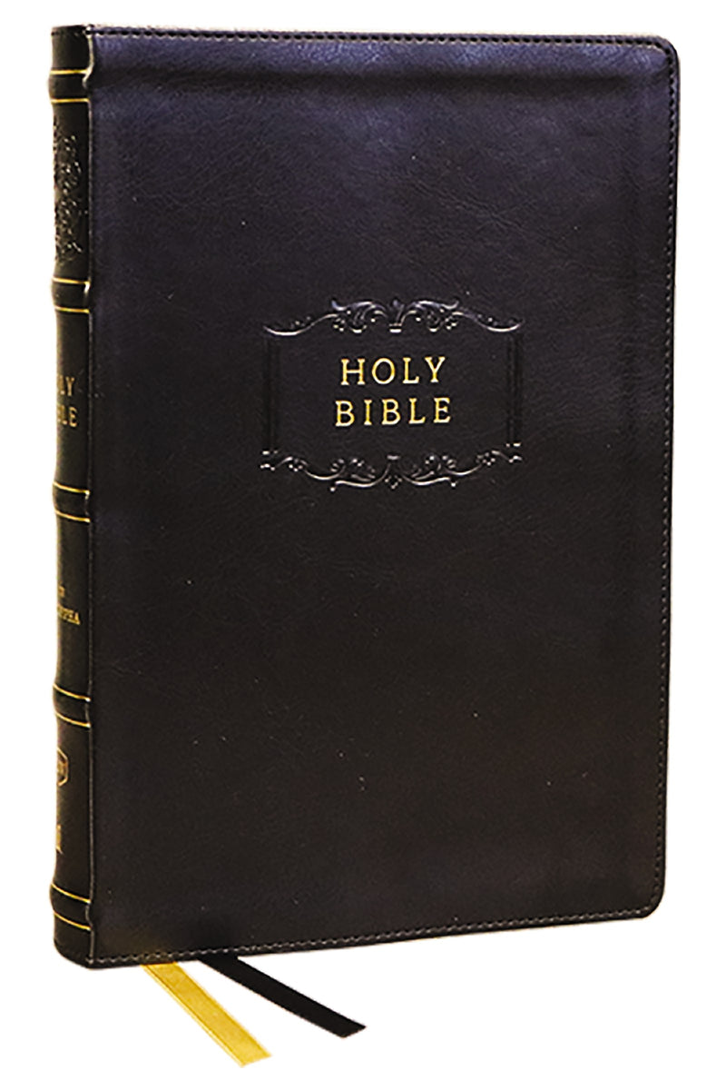 KJV Center-Column Reference Bible With Apocrypha (Comfort Print)-Black Leathersoft Indexed