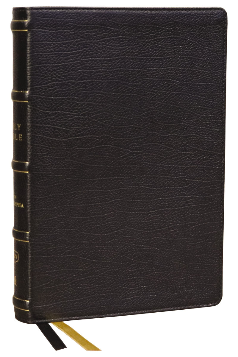 KJV Center-Column Reference Bible With Apocrypha (Comfort Print)-Black Genuine Leather