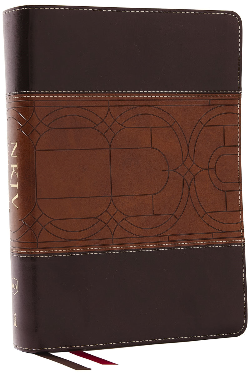 NKJV Study Bible (Full-Color) (Comfort Print)-Brown Leathersoft