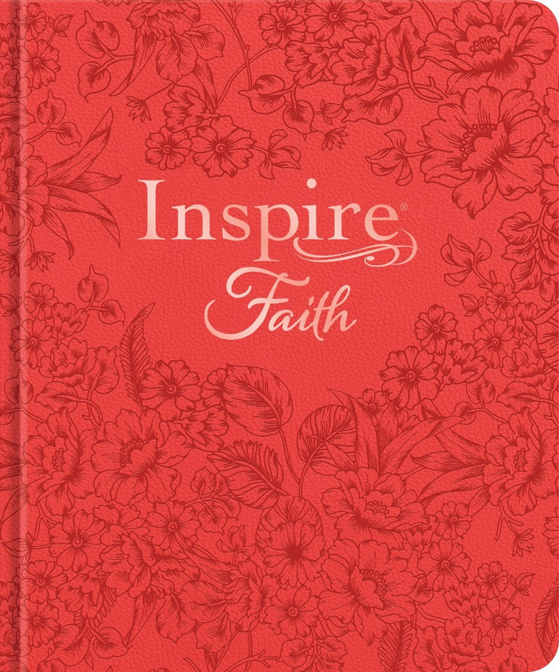 NLT Inspire Faith Bible  Filament Enabled Edition-Coral Blooms Hardcover LeatherLike