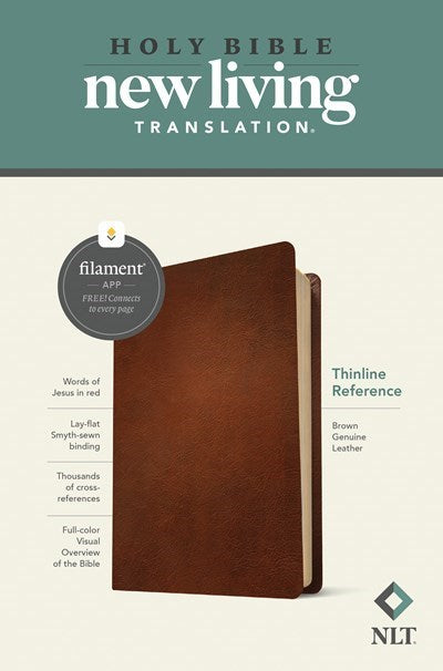 NLT Thinline Reference Bible  Filament Enabled Edition-Brown Genuine Leather