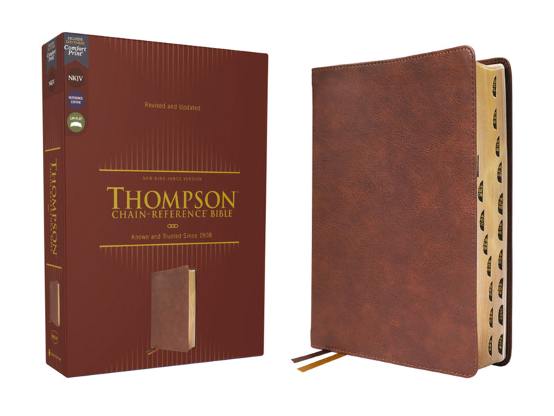 NKJV Thompson Chain-Reference Bible (Comfort Print)-Brown Leathersoft Indexed