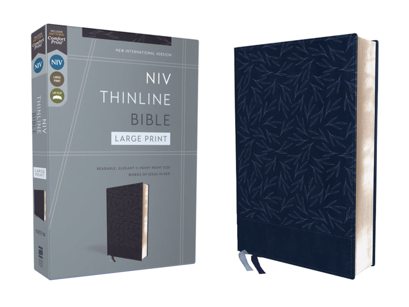 NIV  Thinline Bible  Large Print (Comfort Print)-Navy Leathersoft