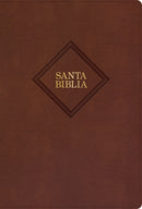 Span-RVR 1960 Hand Size Giant Print Bible (Biblia Letra Grande Tamano Manual)-Brown Bonded Leather