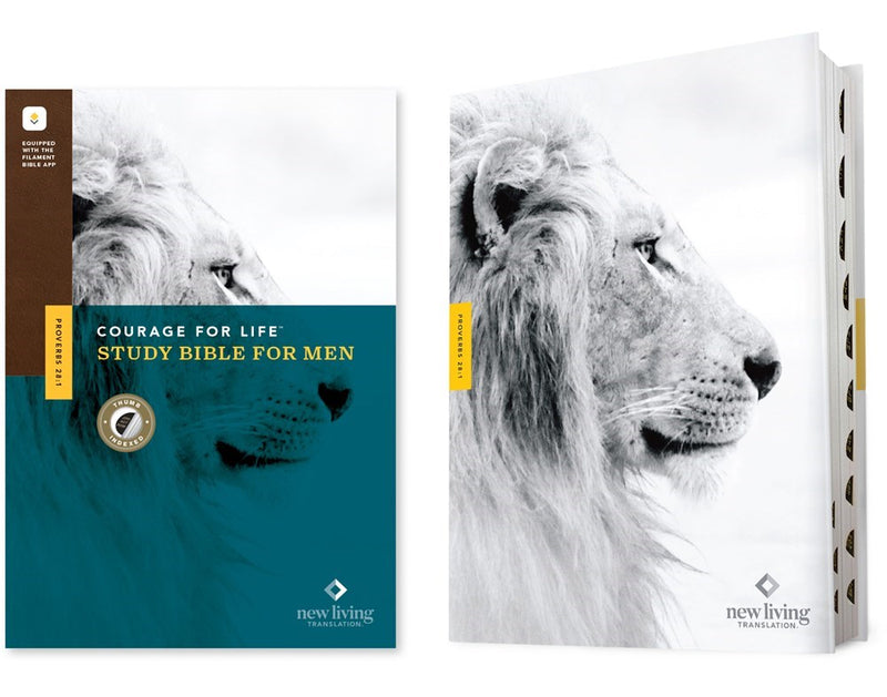 NLT Courage For Life Study Bible For Men  Filament-Enabled Edition-Hardcover Indexed