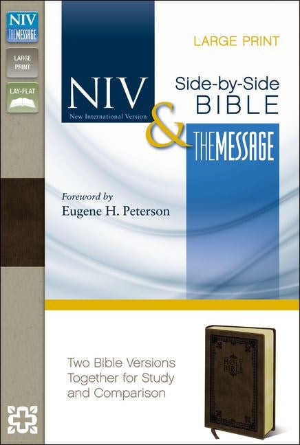 NIV & Message Side-By-Side Bible/Large Print-Brown Duo-Tone