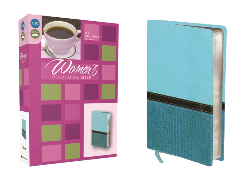 NIV Women's Devotional Bible-Turquoise/Caribbean Blue Duo-Tone