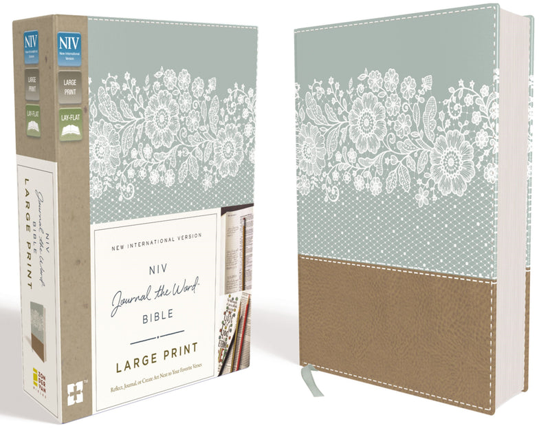 NIV Journal The Word Bible/Large Print-Turquoise/Tan Leathersoft