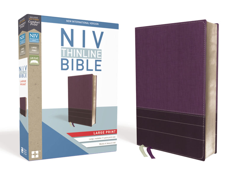 NIV Thinline Bible/Large Print (Comfort Print)-Purple/Plum Leathersoft 