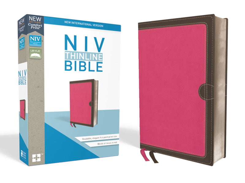 NIV Thinline Bible (Comfort Print)-Pink Leathersoft 