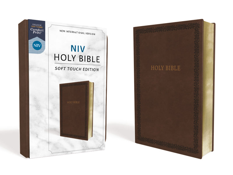 NIV Holy Bible/Soft Touch Edition (Comfort Print)-Brown LeatherSoft