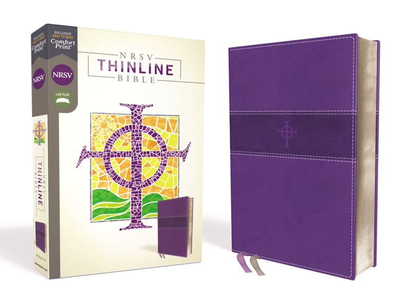 NRSV Thinline Bible (Comfort Print)-Purple Leathersoft