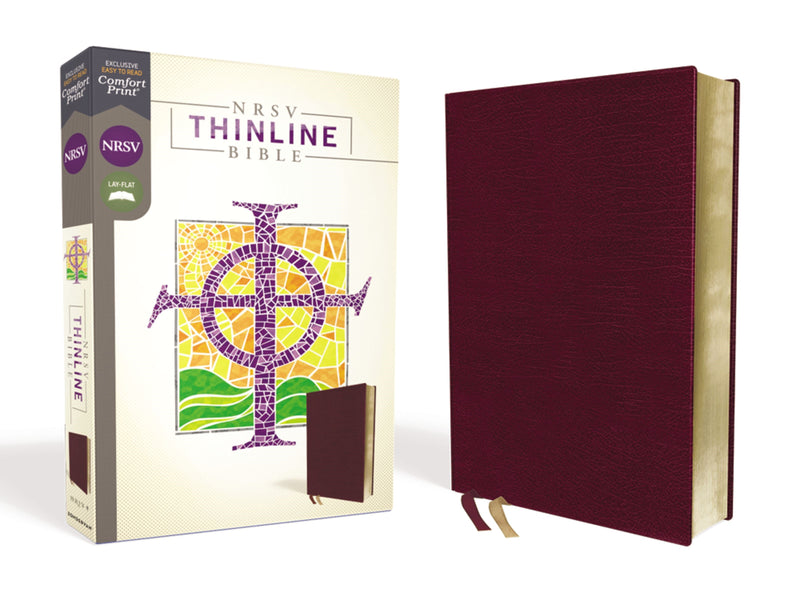 NRSV Thinline Bible (Comfort Print)-Burgundy Bonded Leather