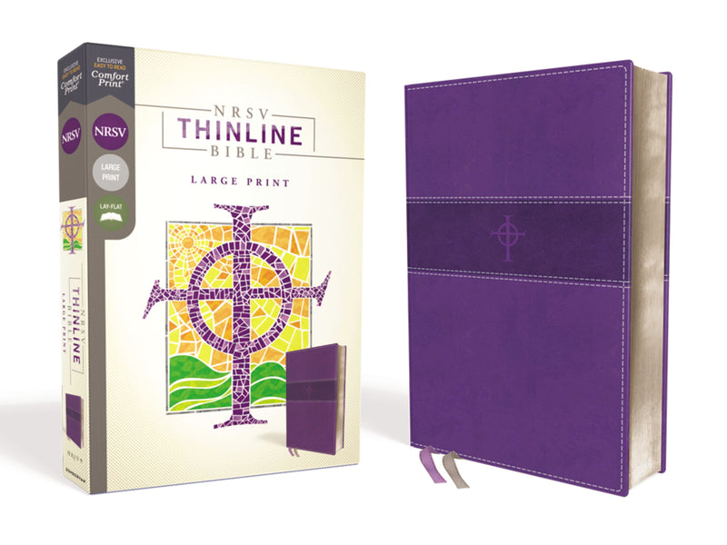 NRSV Thinline Bible/Large Print (Comfort Print)-Purple Leathersoft