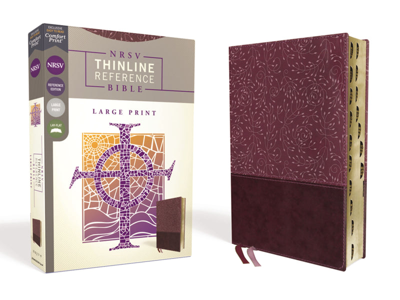 NRSV Thinline Reference Bible/Large Print (Comfort Print)-Burgundy Leathersoft Indexed