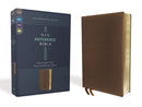 NIV Deluxe Single-Column Reference Bible (Comfort Print)-Brown Leathersoft