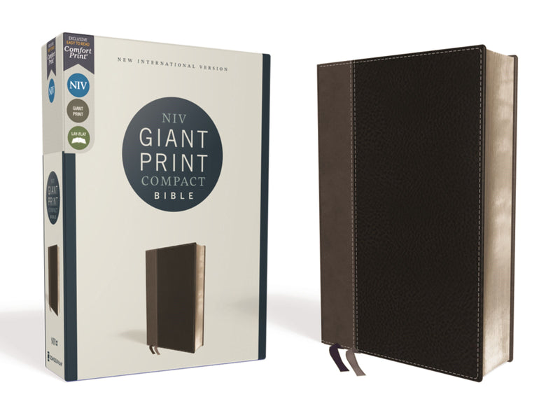 NIV Giant Print Compact Bible (Comfort Print)-Black Leathersoft