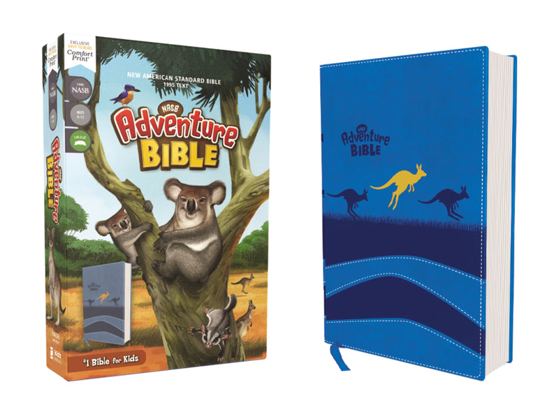 NASB Adventure Bible (Full Color) (Comfort Print)-Blue Leathersoft