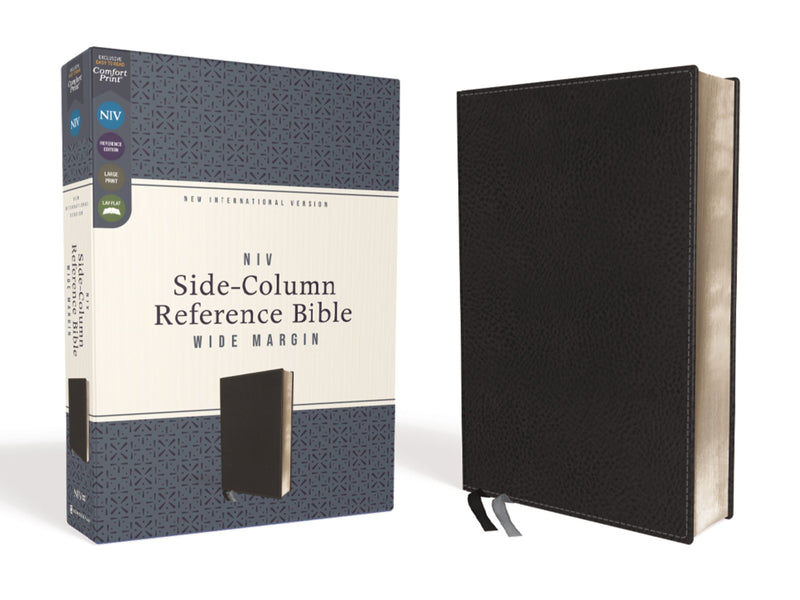 NIV Side-Column Reference Bible  Wide Margin (Comfort Print)-Black Leathersoft