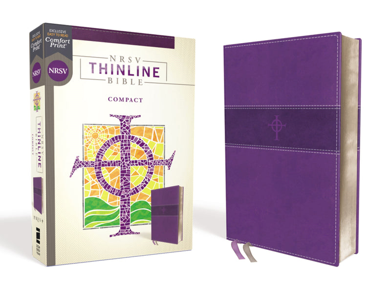 NRSV Thinline Bible/Compact (Comfort Print)-Purple Leathersoft