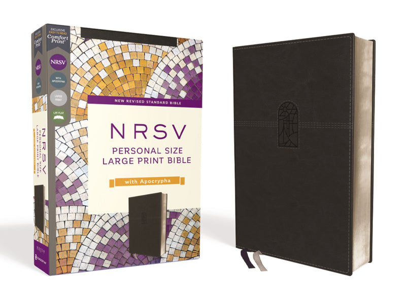 NRSV Personal Size Large Print Bible With Apocrypha (Comfort Print)-Black Leathersoft