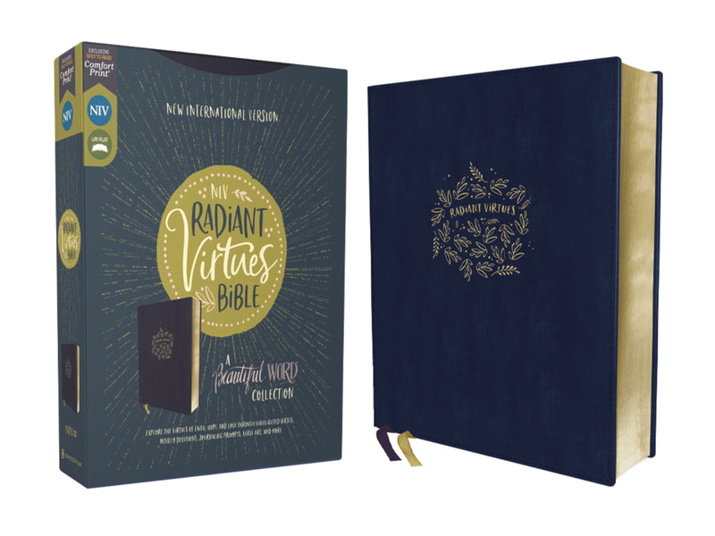 NIV Radiant Virtues Bible: A Beautiful Word Collection (Comfort Print)-Navy Blue Leathersoft