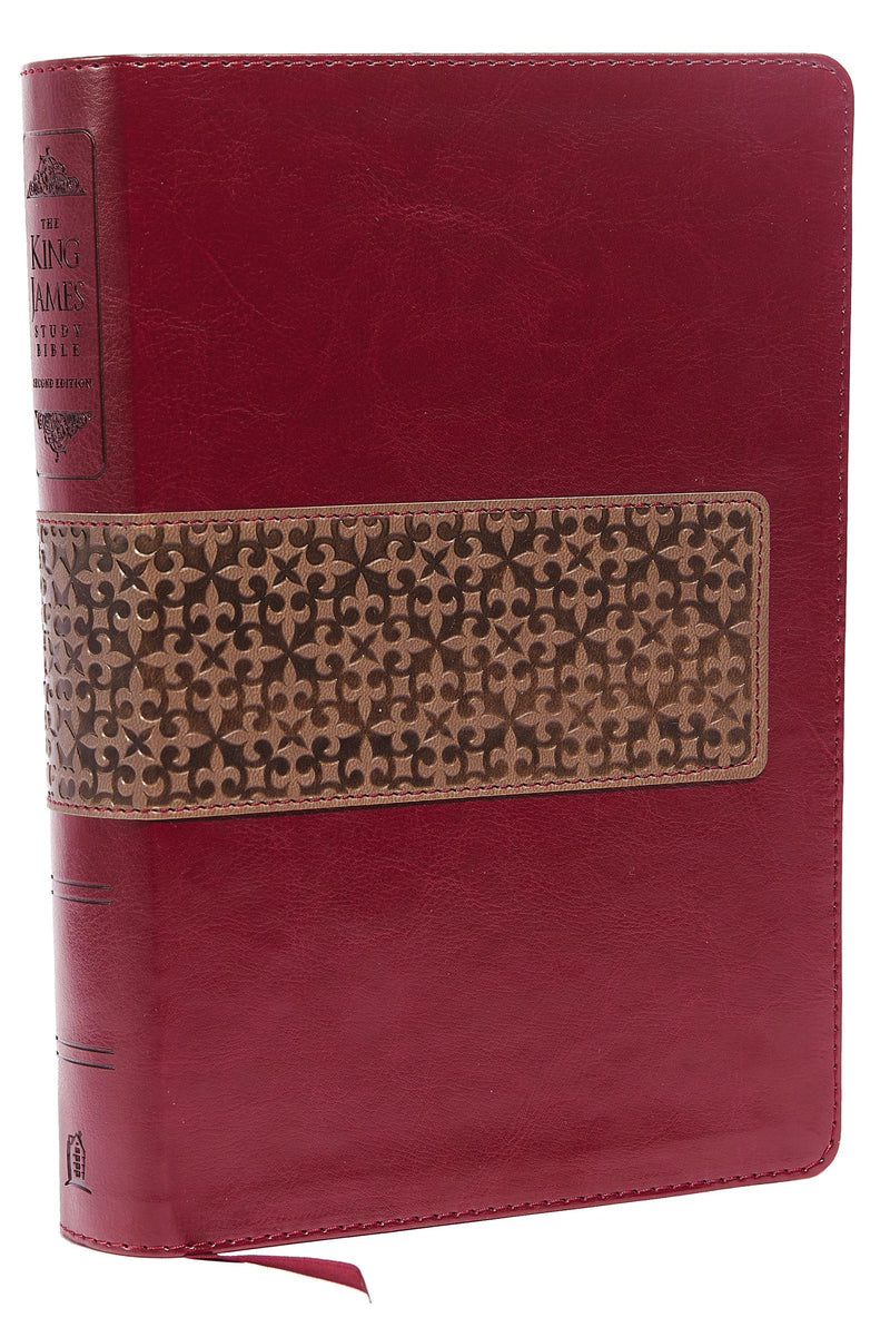 KJV King James Study Bible (Second Edition)-Rich Ruby/Warm Taupe LeatherSoft