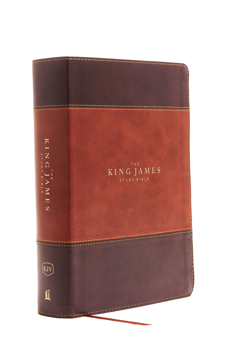 KJV Study Bible (Full-Color)-Brown/Dark Brown Leathersoft Indexed