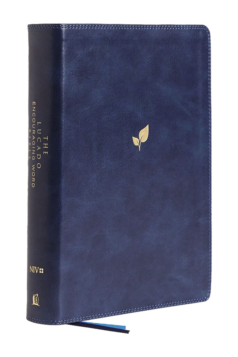 NIV Lucado Encouraging Word Bible (Comfort Print)-Blue Leathersoft