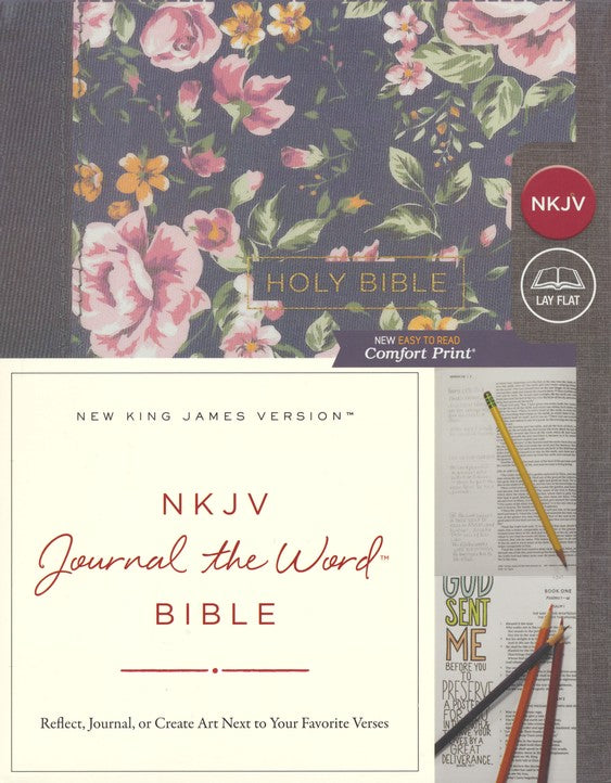 Journal the Word Bible - Gray/floral