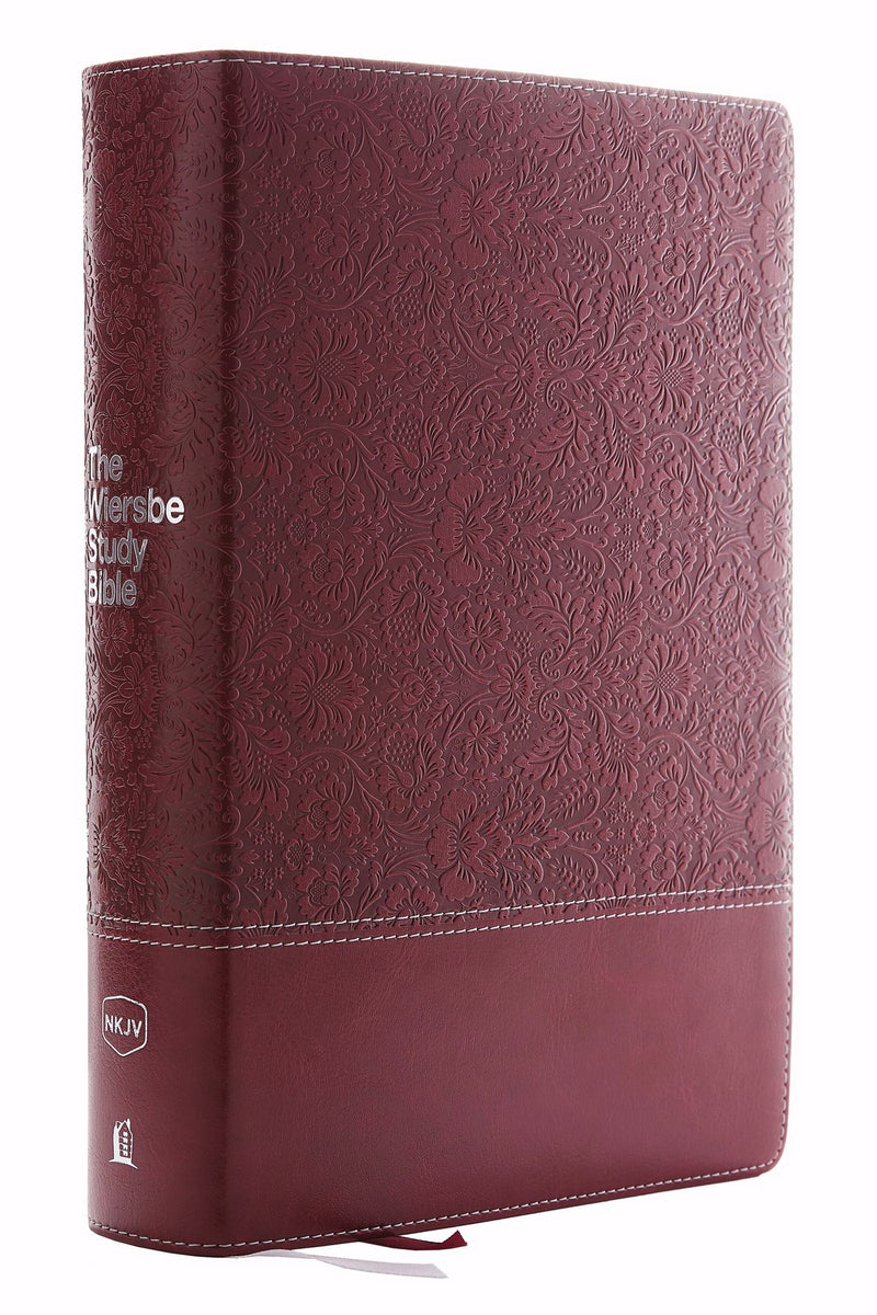 NKJV Wiersbe Study Bible (Comfort Print)-Burgundy Leathersoft