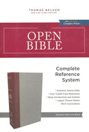 NKJV Open Bible (Comfort Print)-Gray/Red Cloth Over Board