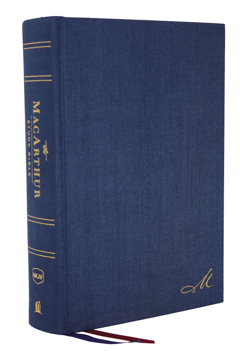 NKJV MacArthur Study Bible (2nd Edition) (Comfort Print)-Navy Blue Hardcover