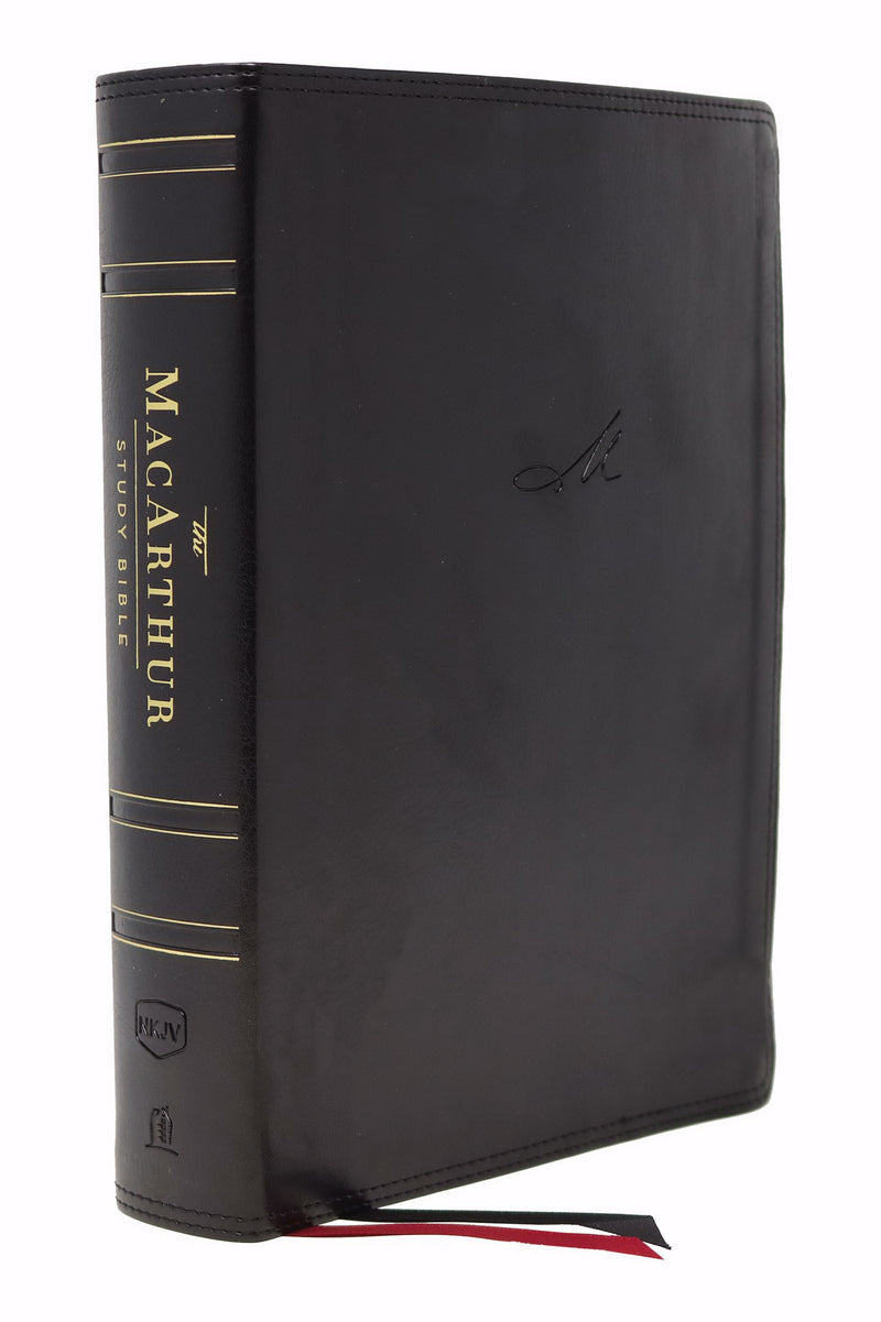 NKJV MacArthur Study Bible (2nd Edition) (Comfort Print)-Black Leathersoft Indexed