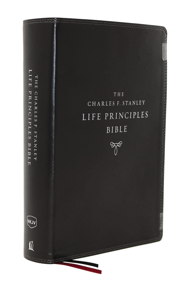 NKJV Charles F. Stanley Life Principles Bible (2nd Edition) (Comfort Print)-Black Leathersoft