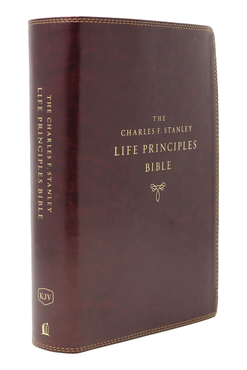 KJV Charles F. Stanley Life Principles Bible (2nd Edition) (Comfort Print)-Burgundy Leathersoft