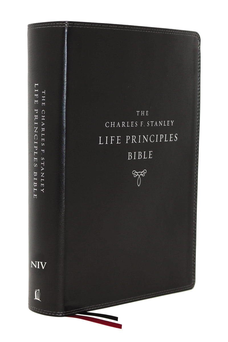 NIV Charles F. Stanley Life Principles Bible (2nd Edition) (Comfort Print)-Black Leathersoft Indexed