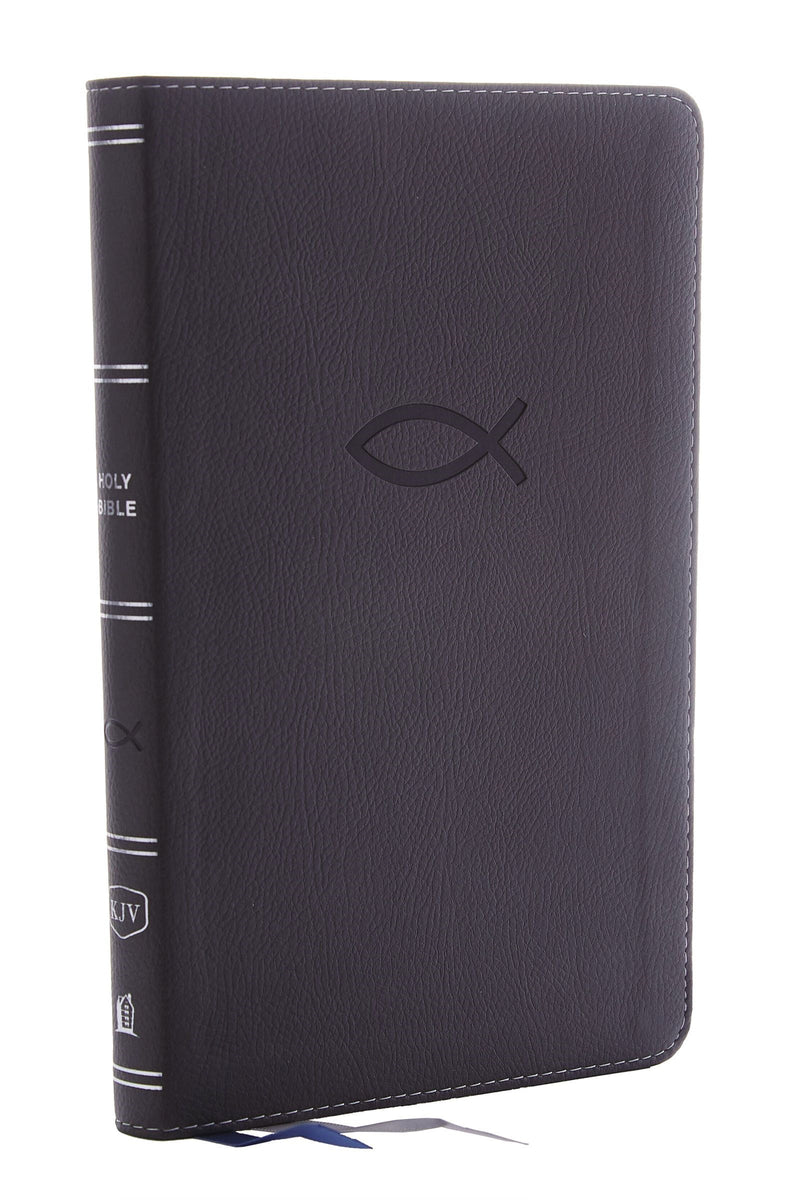 KJV Thinline Bible/Youth Edition (Comfort Print)-Gray Leathersoft