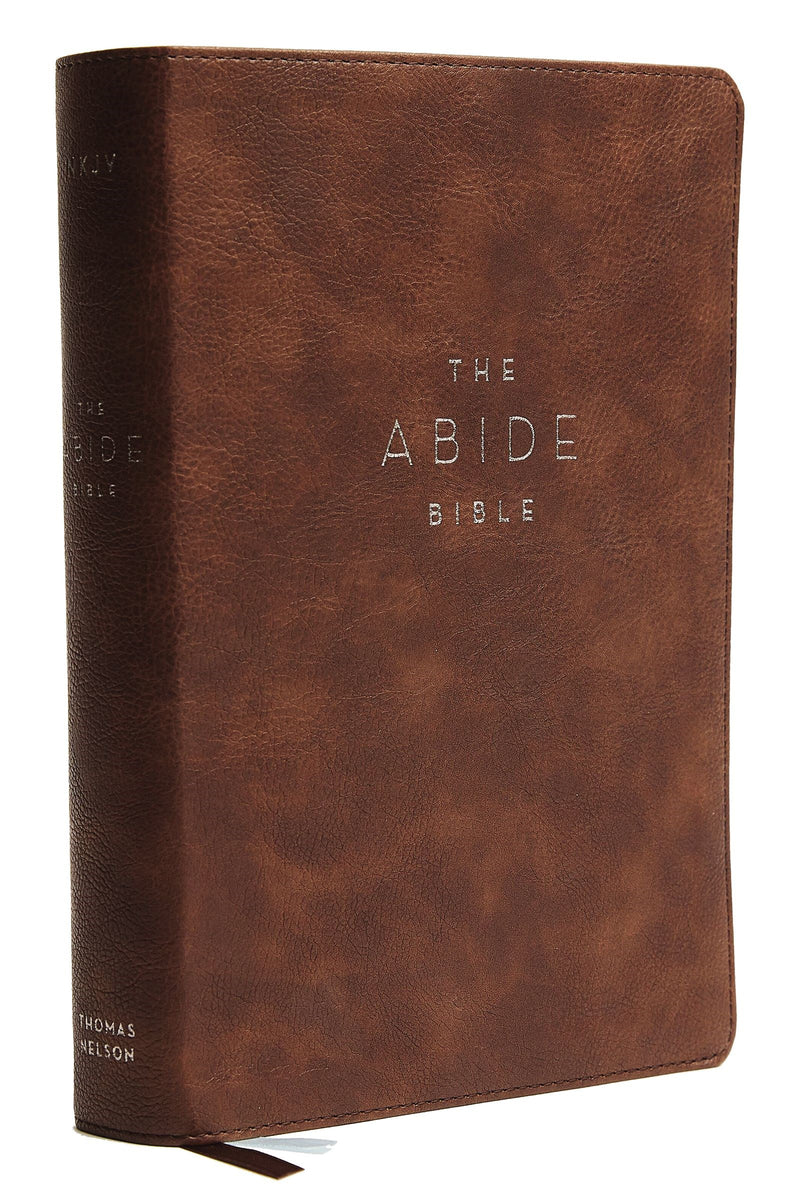 NKJV Abide Bible (Comfort Print)-Brown Leathersoft