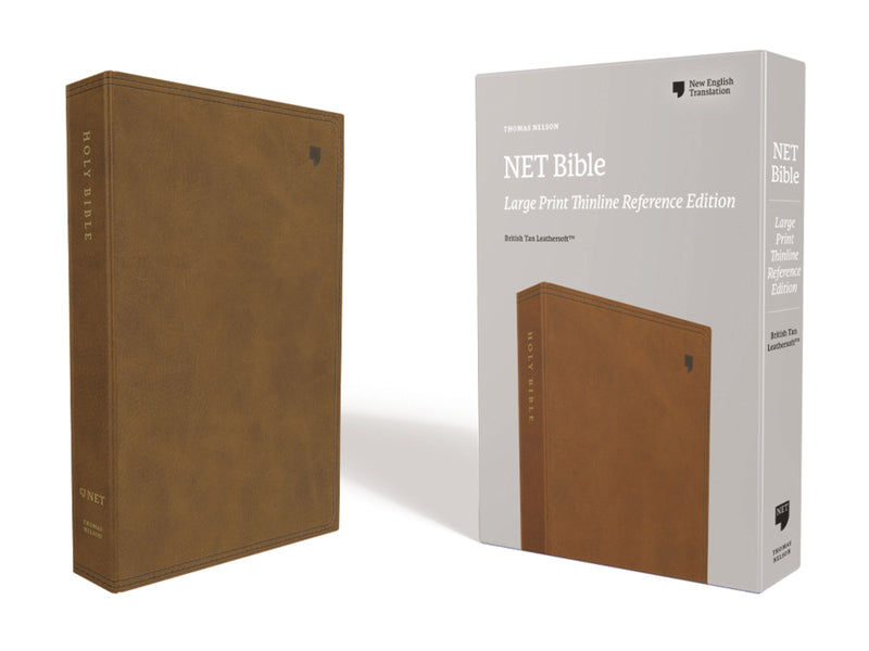 NET Thinline Reference Bible/Large Print (Comfort Print)-Brown Leathersoft