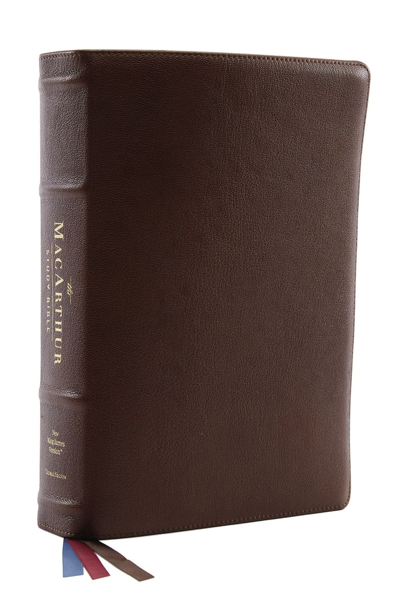 NKJV MacArthur Study Bible (2nd Edition) (Comfort Print)-Brown Premium Leather