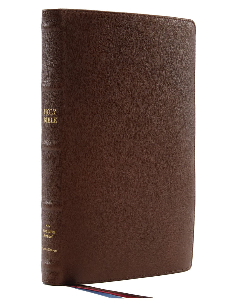 NKJV Thinline Reference Bible/Large Print (Comfort Print)-Brown Premium Leather