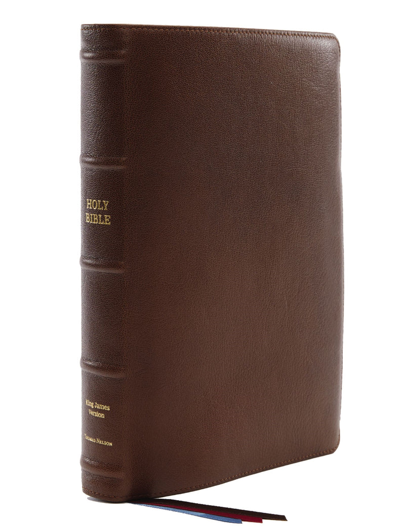 KJV Center-Column Reference Bible/Giant Print (Comfort Print)-Brown Premium Leather