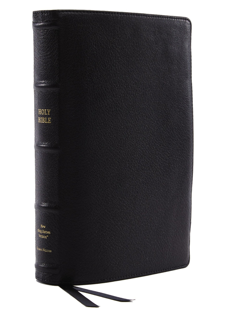 NKJV Center-Column Reference Bible (Comfort Print)-Black Premium Leather