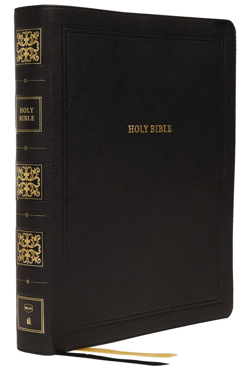 NKJV Large Print Wide-Margin Reference Bible (Comfort Print)-Black Leathersoft