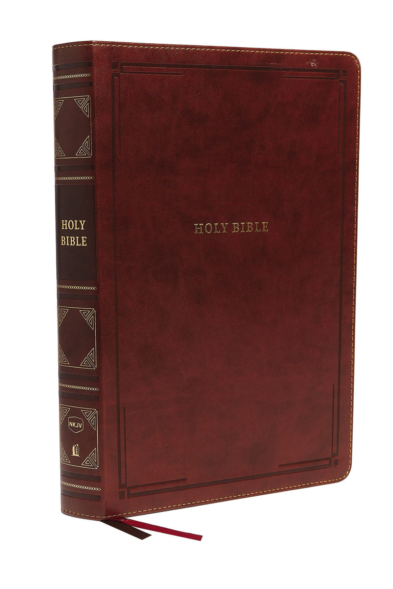 NKJV Super Giant Print Reference Bible (Comfort Print)-Brown Leathersoft